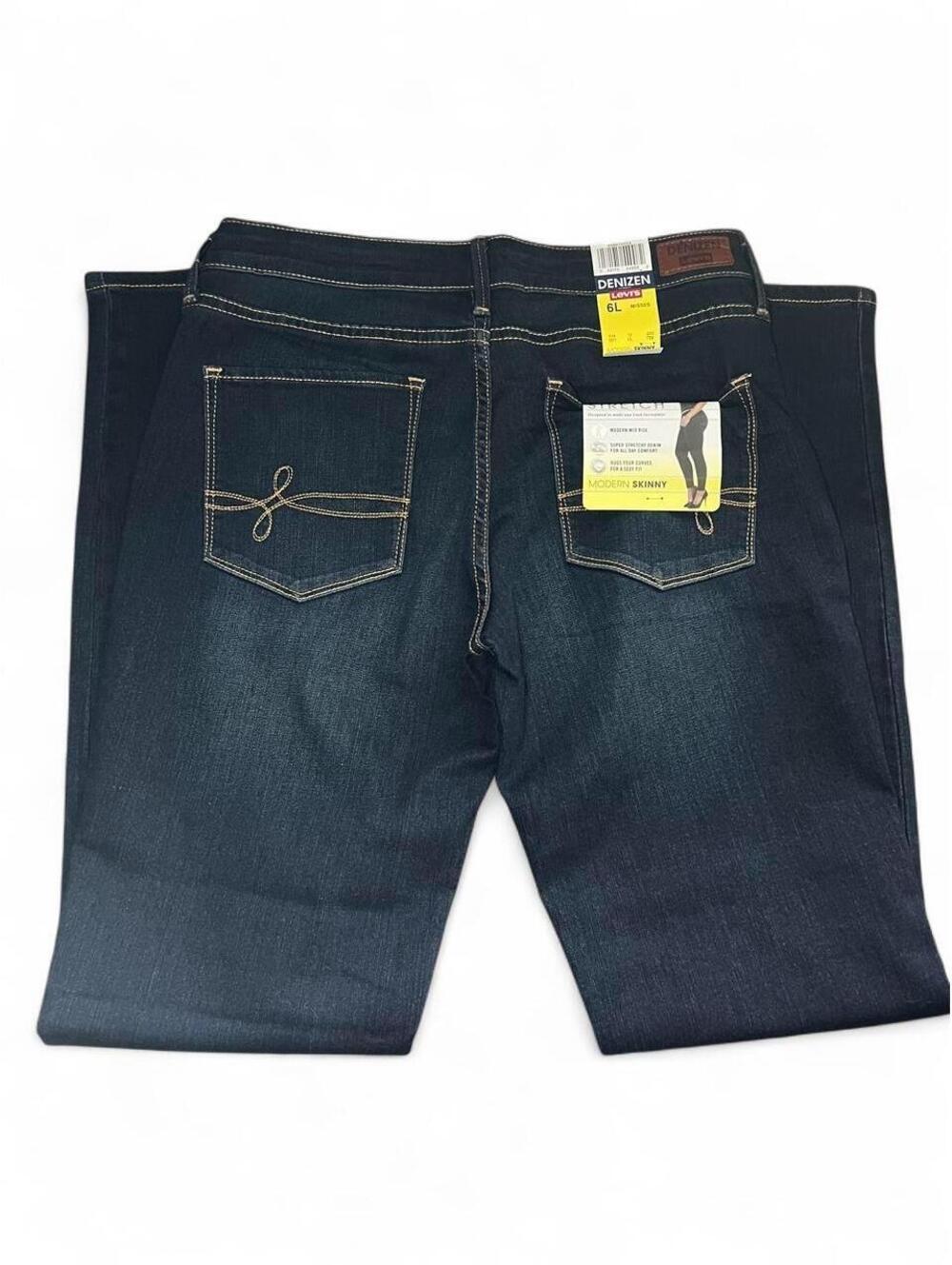 Denizen Levi’s Modern Skinny Jeans Mid Rise Dark Wash Womens 6L NWT Stretch